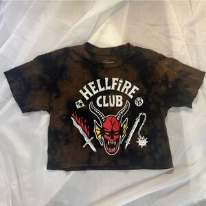 Netflix Hellfire Club Women’s Crop Top Tee - Black and Brown